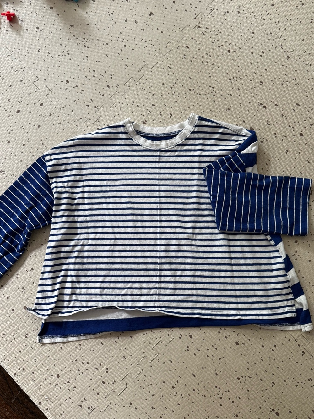 Madewell Navy and White Striped Long-Sleeve Tee